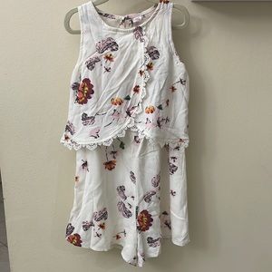 Justice Floral Romper - Size 7 - EUC